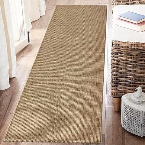 Runners for Hallways 2x6 Washable Kitchen Runner Rug Tan Cotton Entryway Runner Rug Indoor Outdoor Carpet Rnuners for Entrance Living Room Bedroom Bathroom Laundry Cover