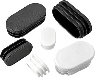 Tapones de Tubo de plástico ovalados, tapón de inserción de Tubo, Tapas for pies de Silla y Mesa, Negro/Blanco, 10x20mm ~ 50x120mm (Color : 16x34mm(White), Tamaño : 10Pcs), T16307