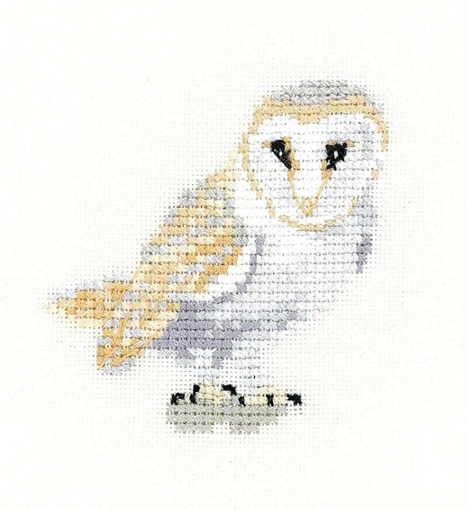 Heritage Counted Cross Stitch kit Aida Barn Owl, LFBO1482-A, 7x7cm, DIY