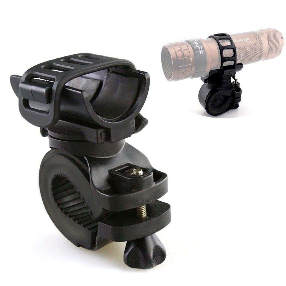 3 Supports De Lampe Torche Pour Vélo 360° - Fixation Universelle Guidon Avec Patin Caoutchouc - 12