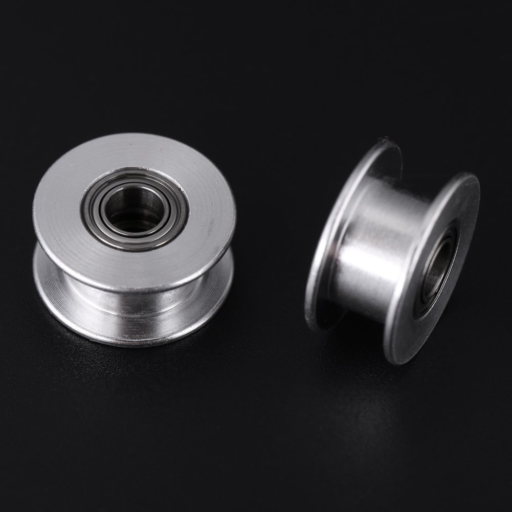 Zahnriemenscheibe, hochwertiges Aluminium glatt 2GT 6mm / 10mm breiter Riemenscheibenriemen 16T / 20T 3mm / 5mm Bohrung 3D-Drucker Accessary 5pcs / Set(W6mm, 20T, Bore 5, Toothless)