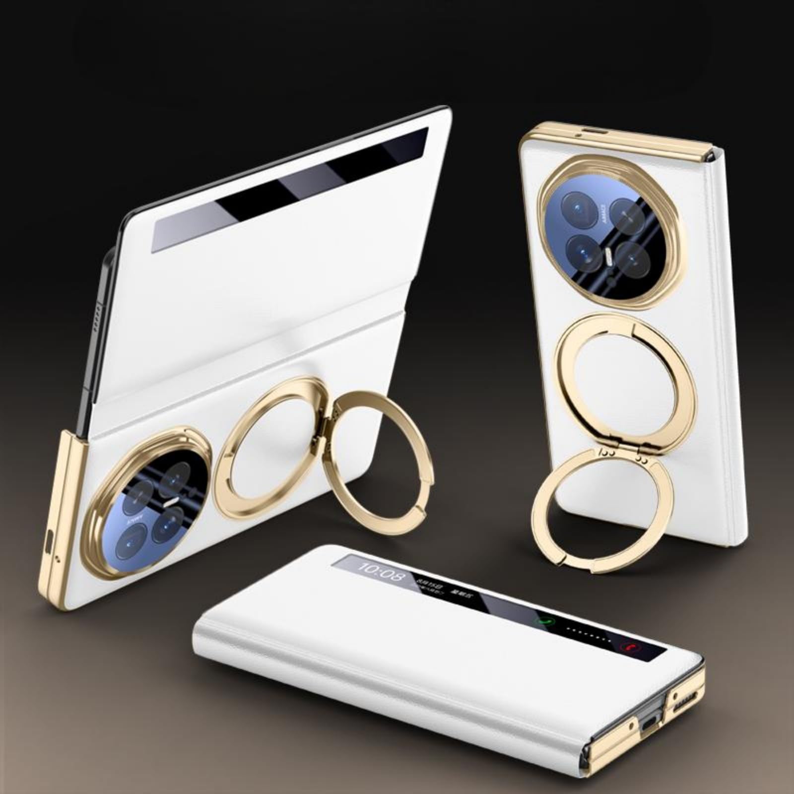 Magic V6 etui na telefon komórkowy z klapką magnetyczną ze skóry + obrotowym stojakiem + View Window, etui z klapką Folio do Honor Magic V6 (1)