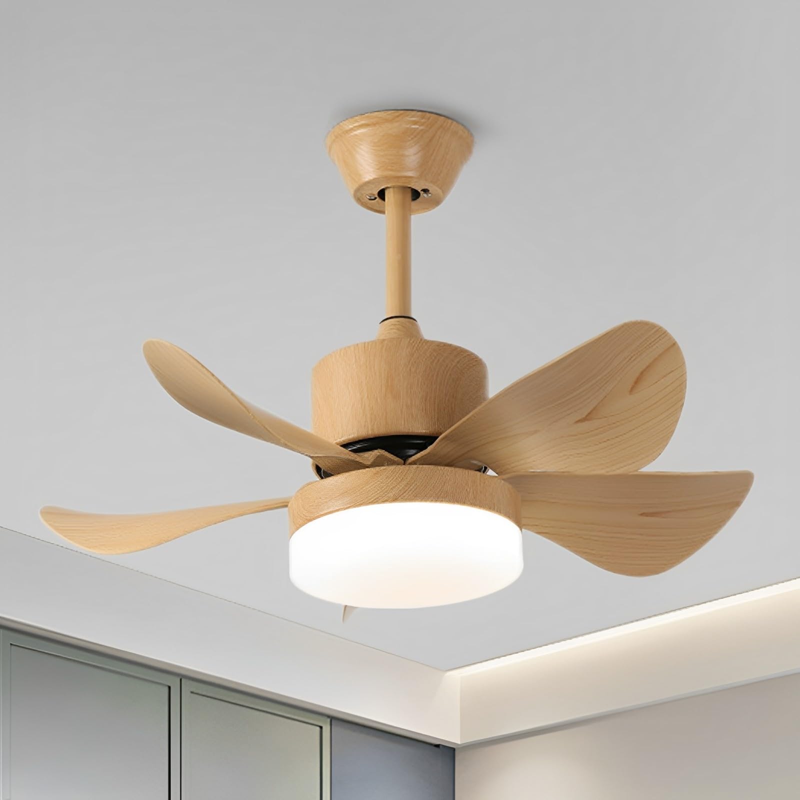 SXDMOUBK 33" Remote Ceiling Fan Light Indoor Quiet Fans With DC Motor 6 Speeds Dimmable LED Fixtures For Bedroom Lounge Room Living