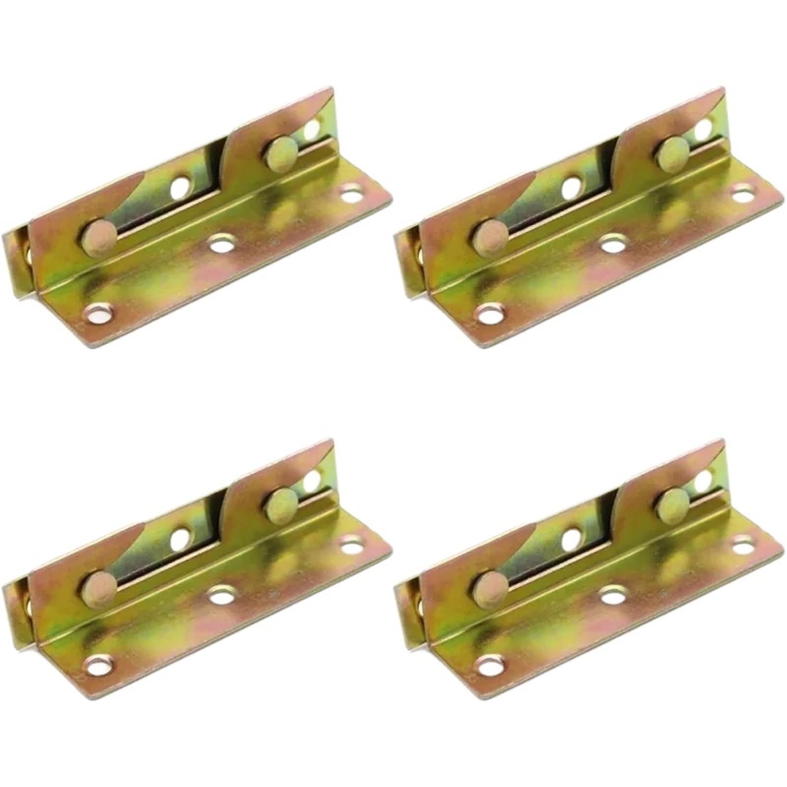 Huwoyg One Color 8 Sets Non-Mortise Heavy Duty Bed Rail Brackets Frame Fasteners Hardware Fittings Wooden Furniture Hinges Fixing Connectors For Beds(Ordinary Style)