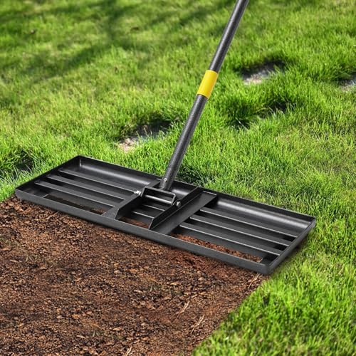 Rastrillo Nivelador para Césped, 30x10 pulg, Mango Ajustable 72 pulg miniatura 1