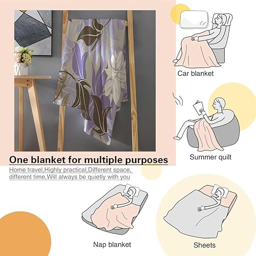 Miniatura 4 de Mantas pequeñas y coloridas flores frescas y hojas de pájaros, mantas personalizadas, sofá, dormitorio, 30 x 40 pulgadas