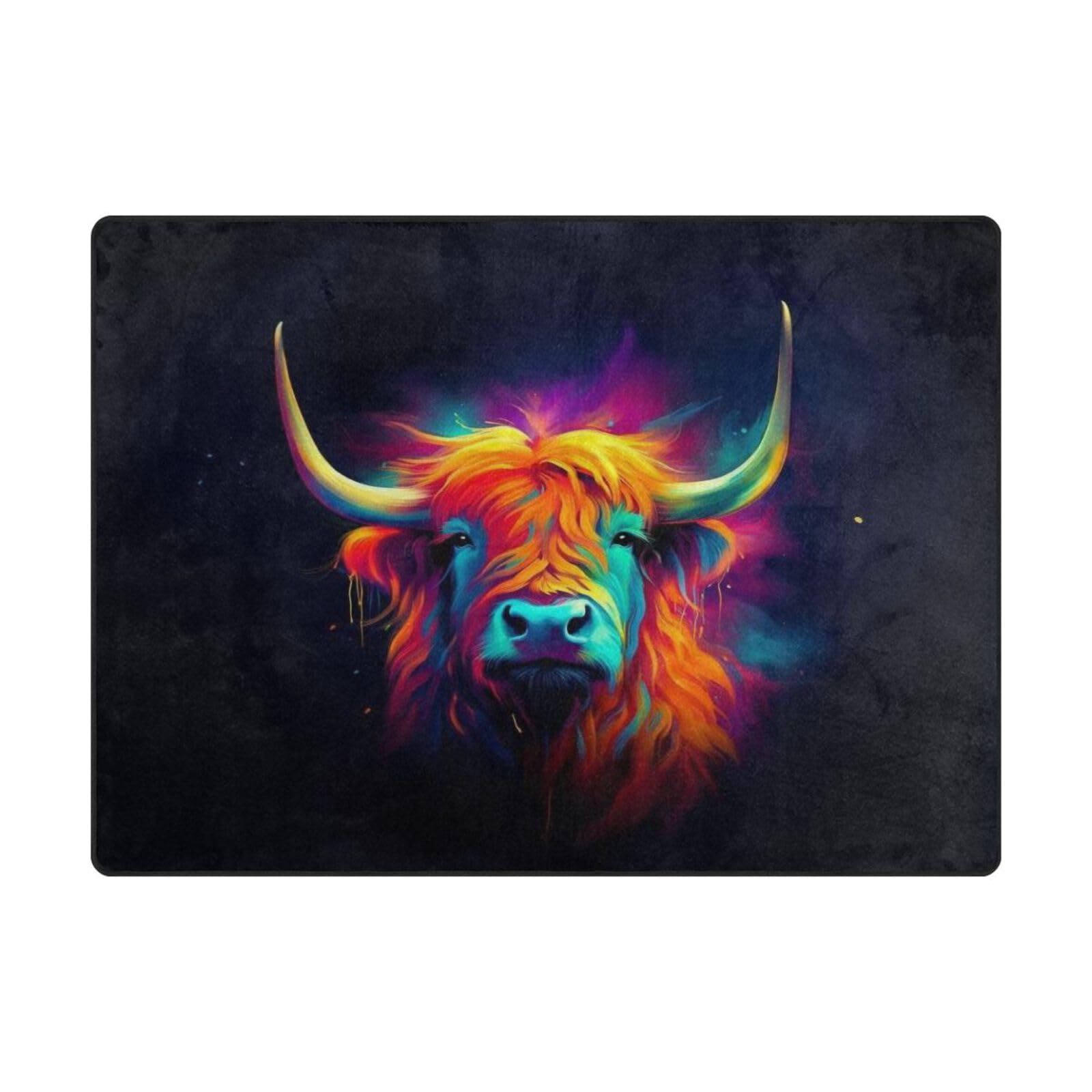Tapis de sol contemporain fluo 203x147 cm pour réveiller une chambre sombre