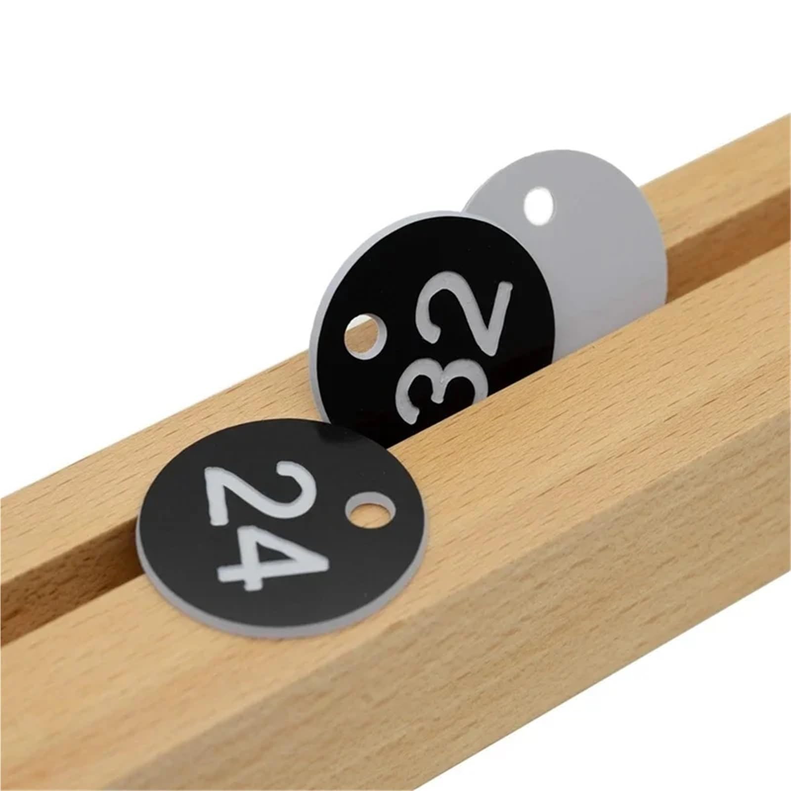 Plastikowe zawieszki z numerami, Etykiety z numerami ABS, czarne, 3,5 cm, opakowanie 100 sztuk 1-100