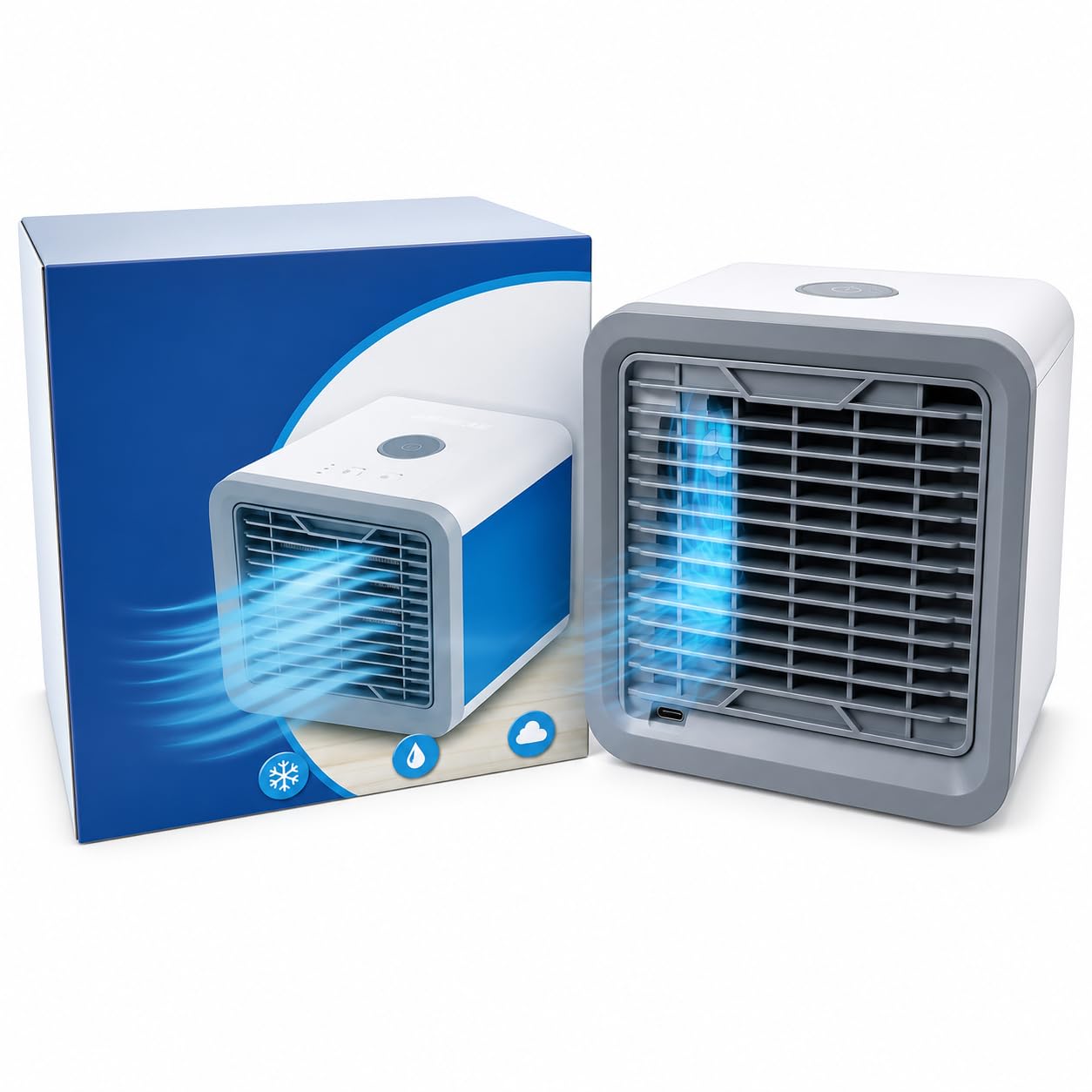 DRUMSTONE (Unbox A Better Experience, With 3 Years Of Brand Warranty) Portable Air Cooler for Powerful Personal Cooling, Room Study Desk & Travel, USB Powered Mini Table Cooler with 3-Speed Airflow-image-3