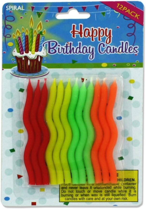 Spiral Birthday Candles 36 Pack