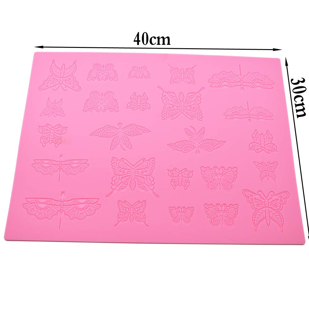 Kani Butterfly Silicone Lace Mold, Cake Decorating Mat, Fondant Tool, Chocolate Icing Border Sugar Mold