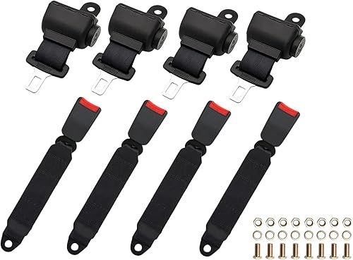 Kit de cinturones de seguridad retráctiles para carrito de golf, cinturones de seguridad retráctiles universales para Club Car EZGO TXT y RXV Yamaha