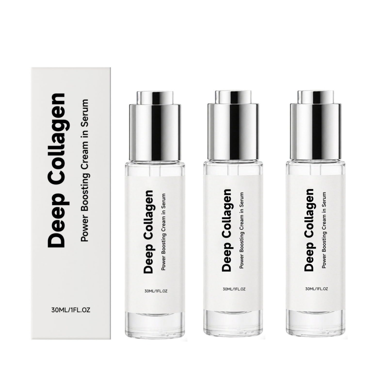 Deep Collagen Power-Boosting Cream-in-Serum | Serum kremowe Boostant z kolagenem i kwasem hialuronowym, nawilżająca pielęgnacja twarzy, połysk, kojąca, lekka konsystencja | 30 ml