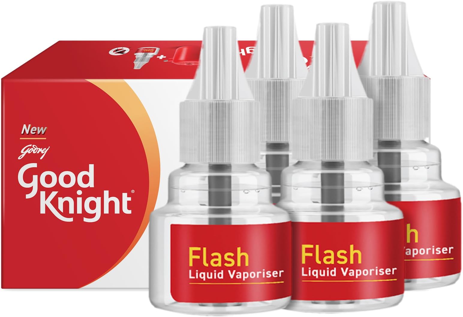 Flash Liquid Vaporiser Pack Of 4 (45ml Each) | 2x Faster Than Before | Mosquito Repellent Refill | India s Most Powerful Liquid Vaporizer