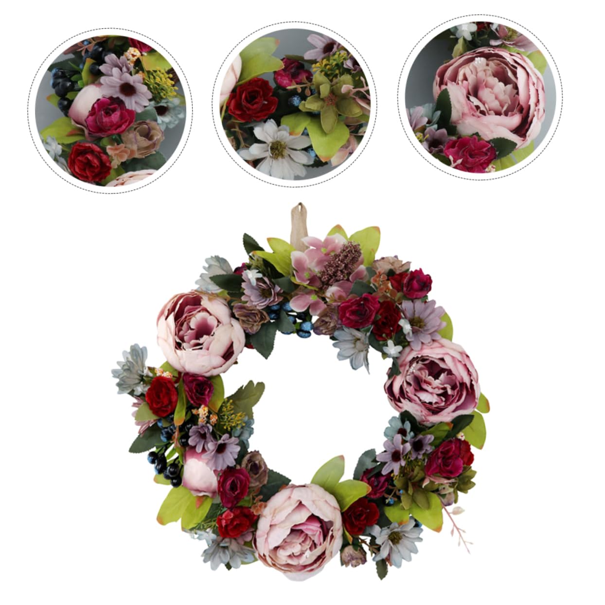 Künstlicher Pfingstrosenkranz als Tür und Wanddeko Naturgetreue Blumen und Dekoration für Frühlingsfeste und Hochzeiten