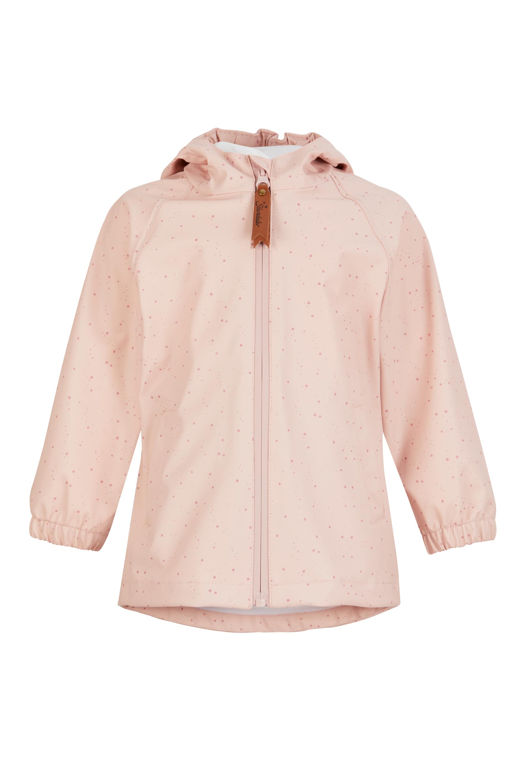 Sterntaler Regenjacke ungefüttert Punkte - Kinder Regenjacke wasserdicht - Mädchen Jacke mit verschweißten Nähten Kapuze und reflektierendem Detail - robuste Regenbekleidung