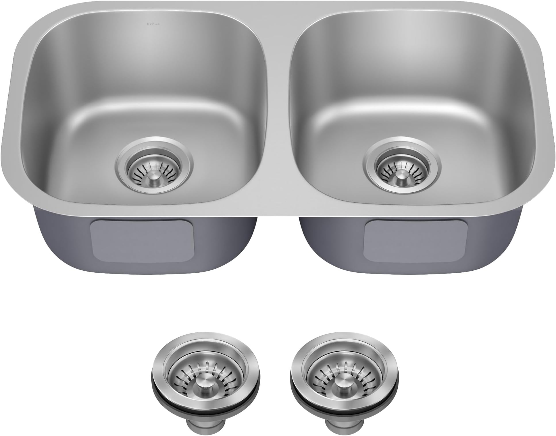 KBU22 32 inch Undermount 50/50 Double Bowl 16 Gauge Stainless Steel Kitchen Sink