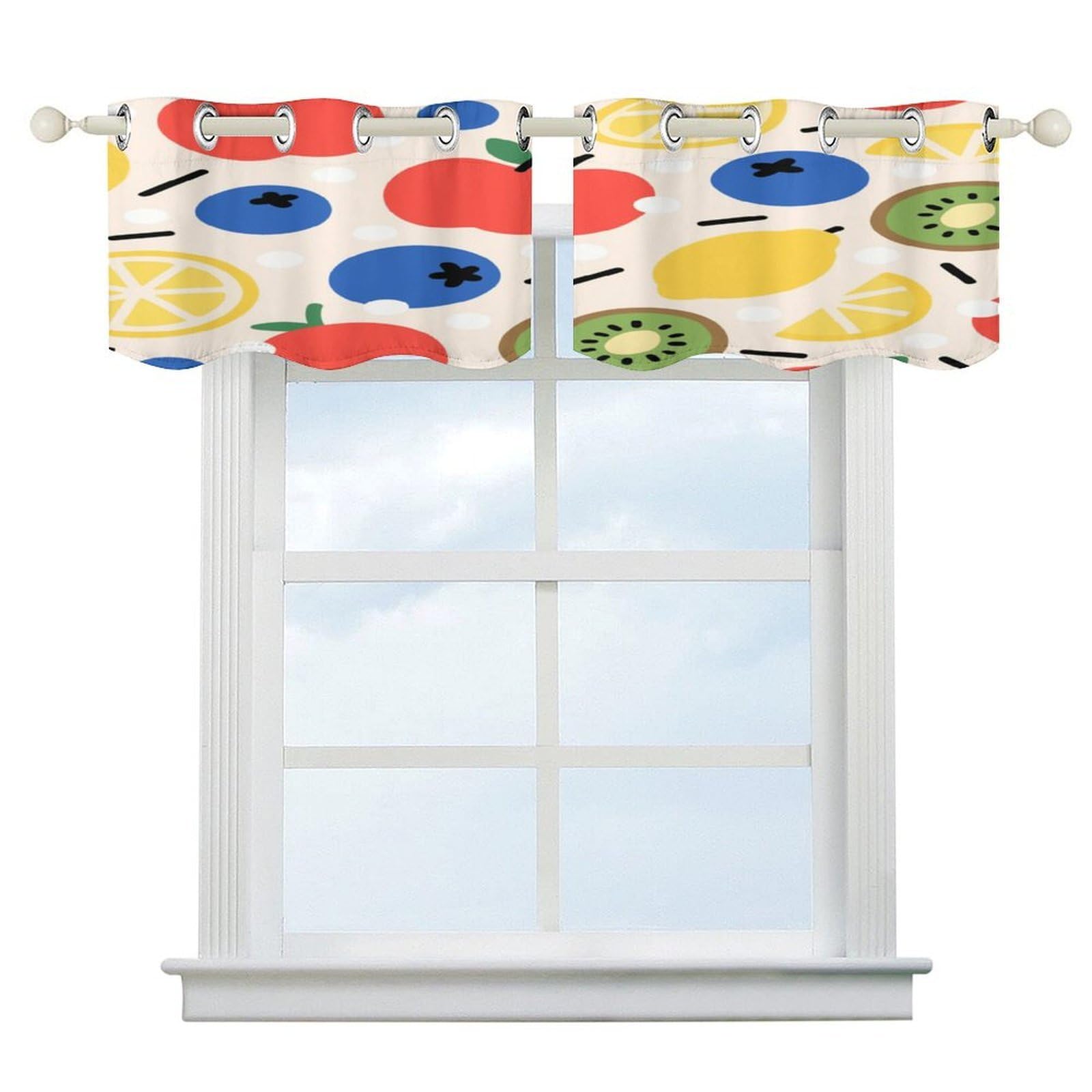 Fekiloot Style Irregular Pattern Short Curtains Valance Curtain
