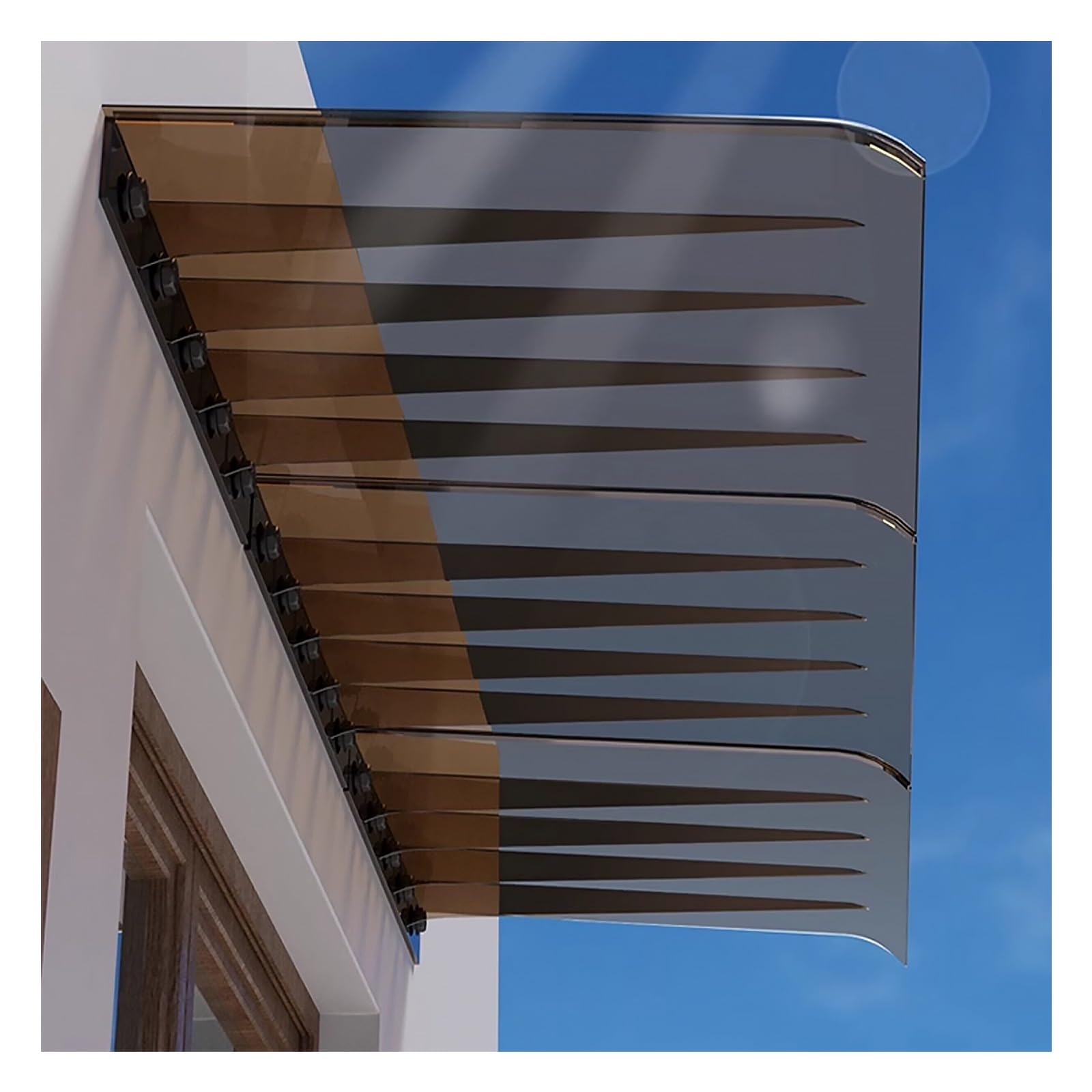 Awning for Door Entrance,Polycarbonate Window and Door Awning Entrance,Window Wait-Brown,Polycarbonate Cover for Garages,Balconies,Restaurants,Facade Installation(W35*L50cm/W13.7*L19.6in)