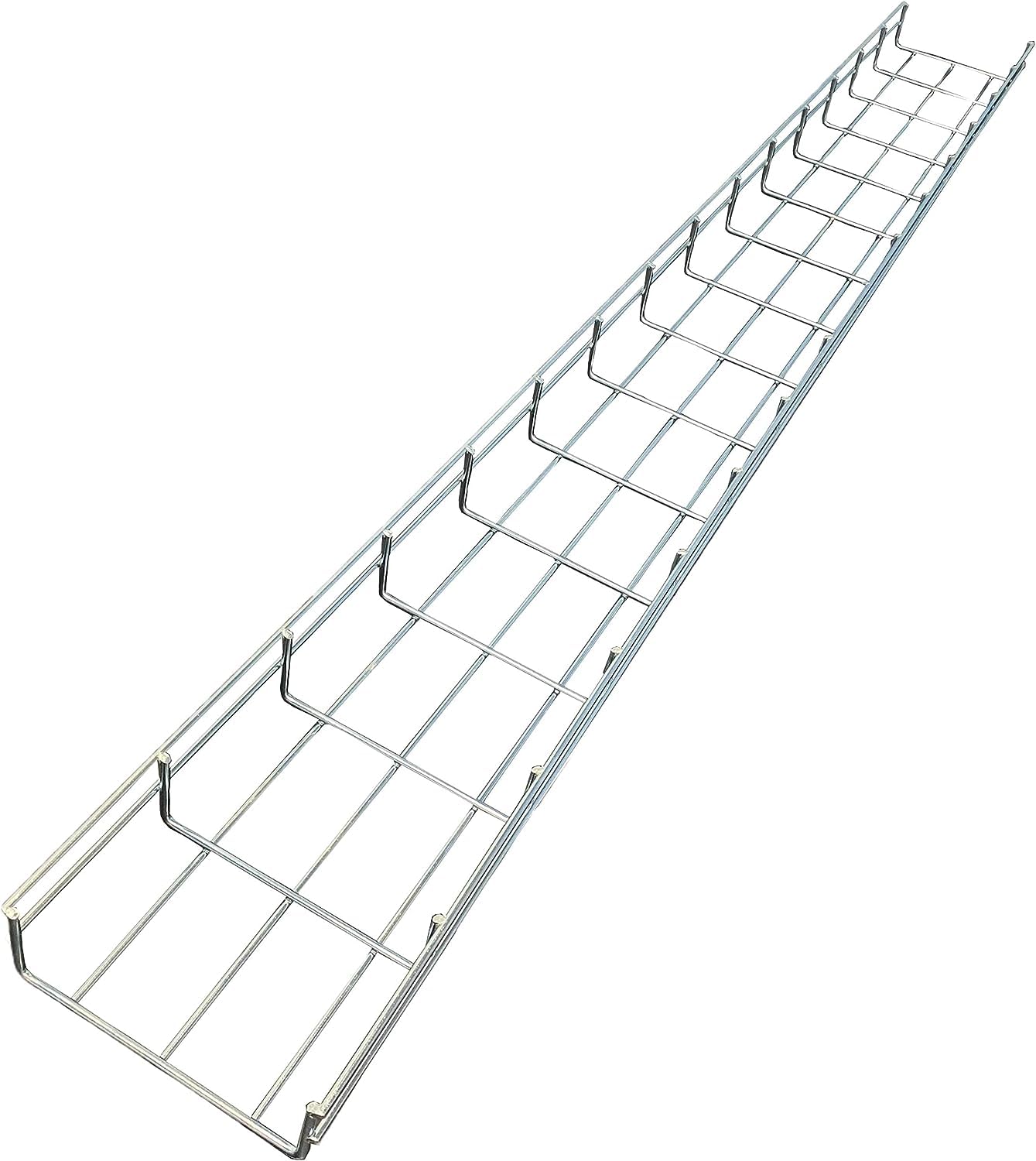 Kable Kontrol Cable Tray - 10 Feet Long x 6" W x 2” H - 90 Pcs Bulk Pack - Wire Mesh Tray Cable Management Rack Cords Organizer Cable Basket, Zinc