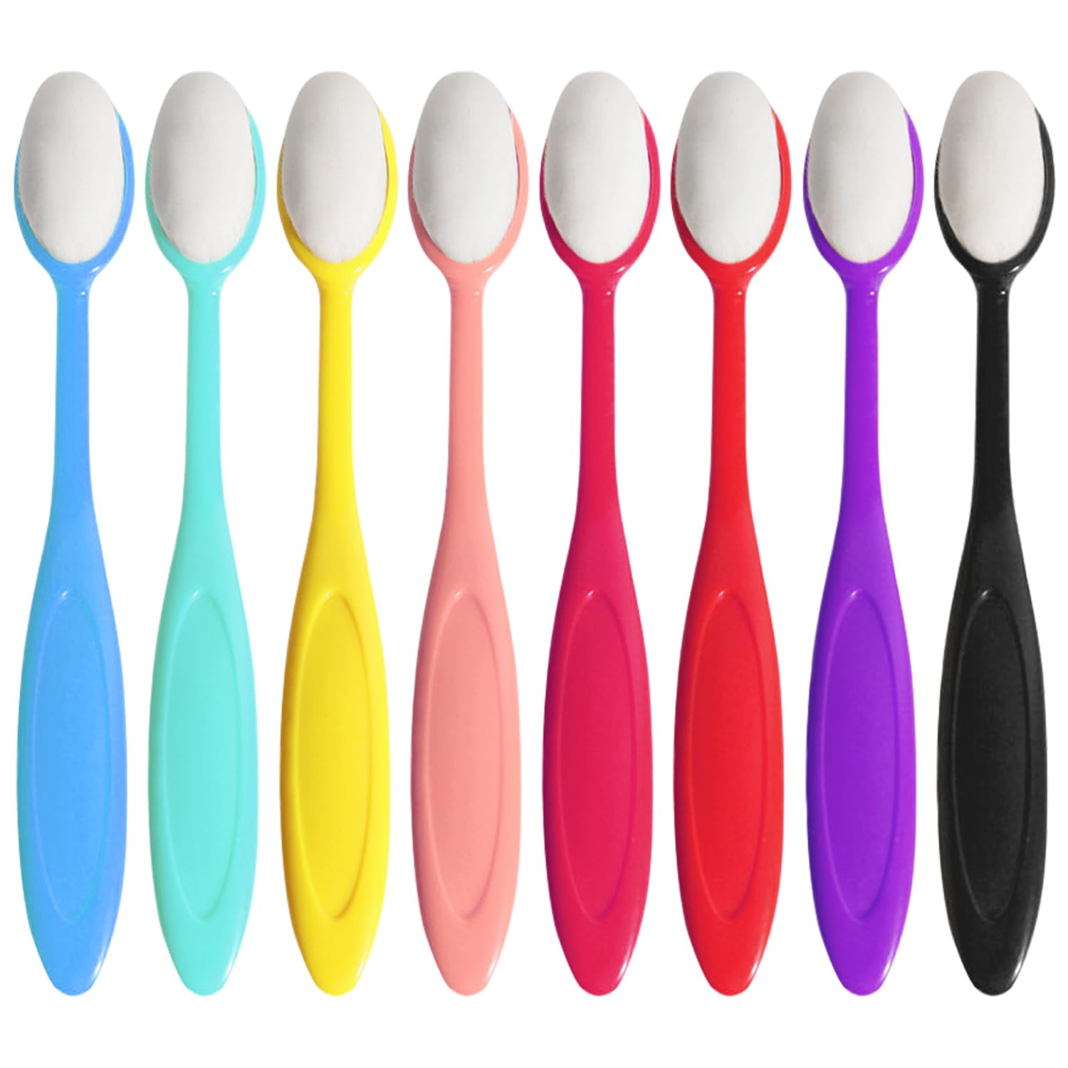 Syeycw Pink, Yellow, Red, Blue, Purple, Black, Green, Rose 8 Pcs Blending Brushes For Crafts, Stencil Brushes Set, Mini Colored Ink Blending Brush, Background Stencil Brush With Handle, For Ink Paper Crafter Cardmaking Stamp Scrapbooking, 8 Colors