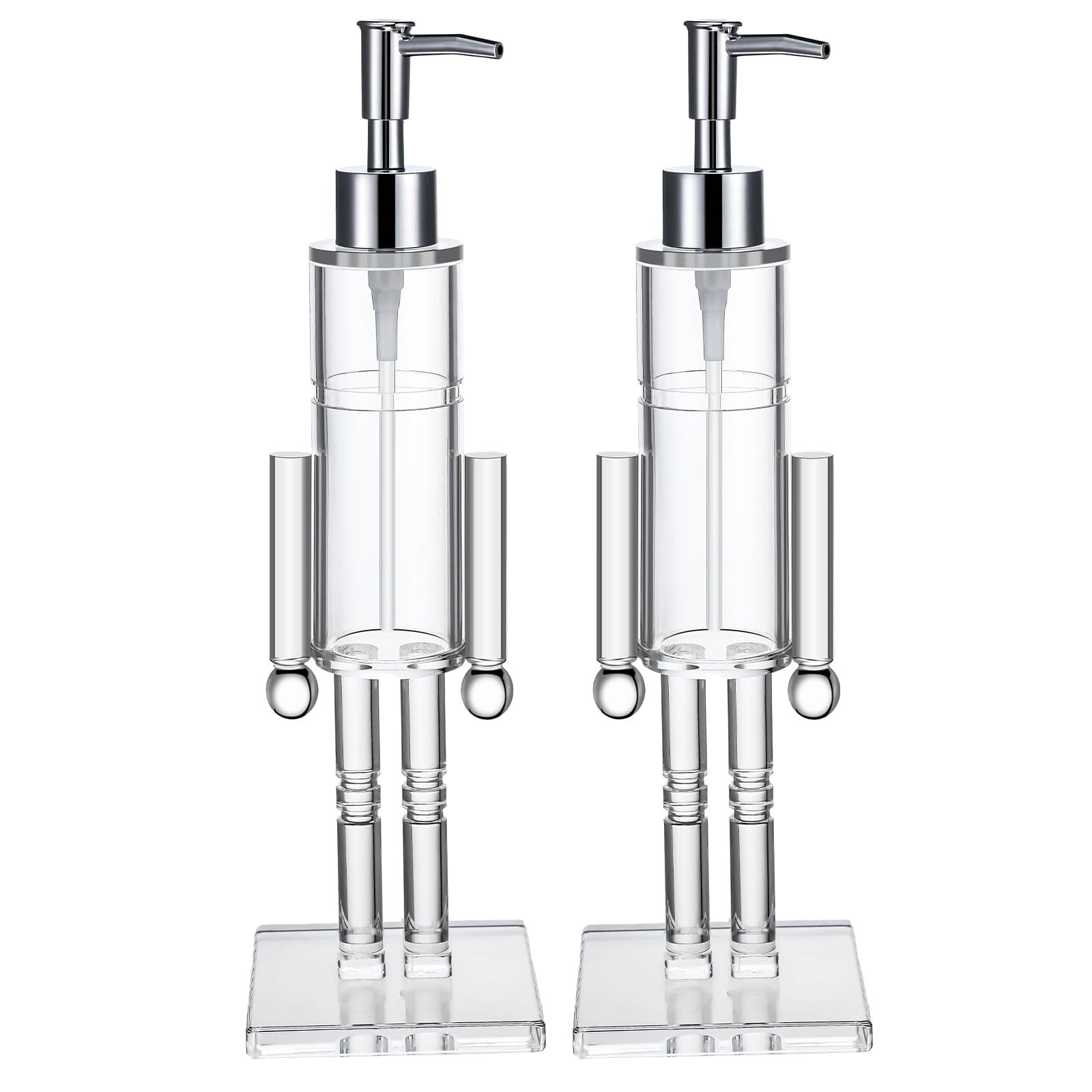 Tsophreniq Nutcrackers Soap Dispenser with Visible Remaining, Easy-Press Bottle, Bathroom Organization Essential Soap Dispenser