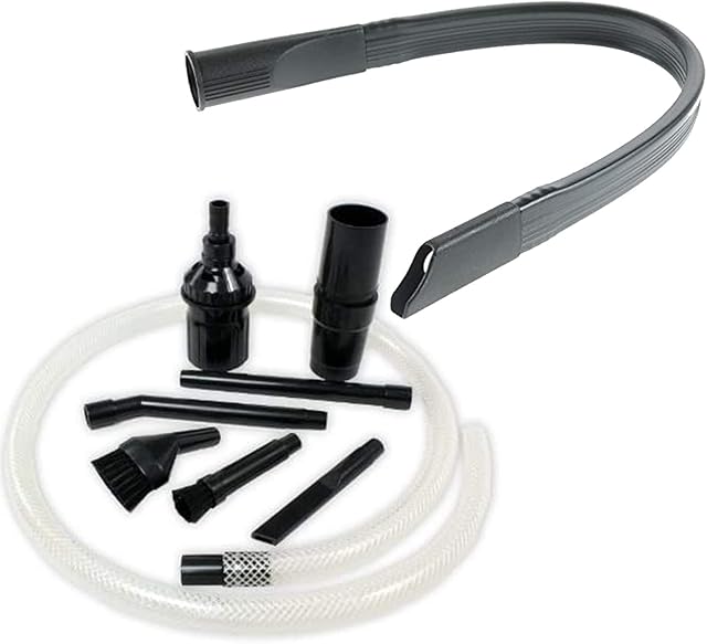 Spares2go PC Desk Car Valet Mini Micro Attachment Kit + Flexible Crevice Tool compatible with Numatic Henry Hetty Vacuum Cleaner (32mm)