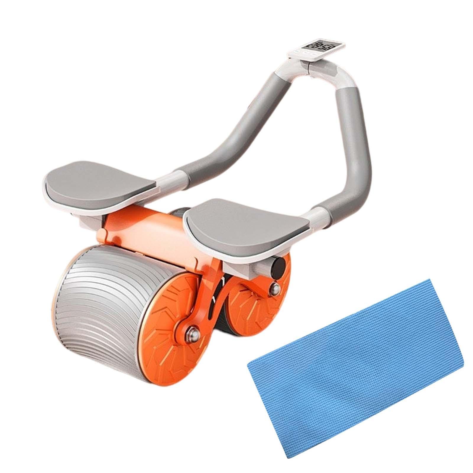 AB Rollers - Ruedas con alfombrilla para entrenamiento muscular abdominal, ejercicio, fitness, naranja, 10 x 30 cm