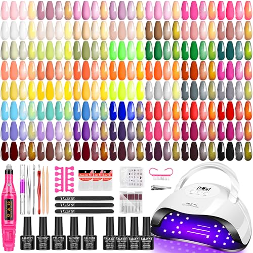Gel nail polish kit with nail lamp and 55 colors