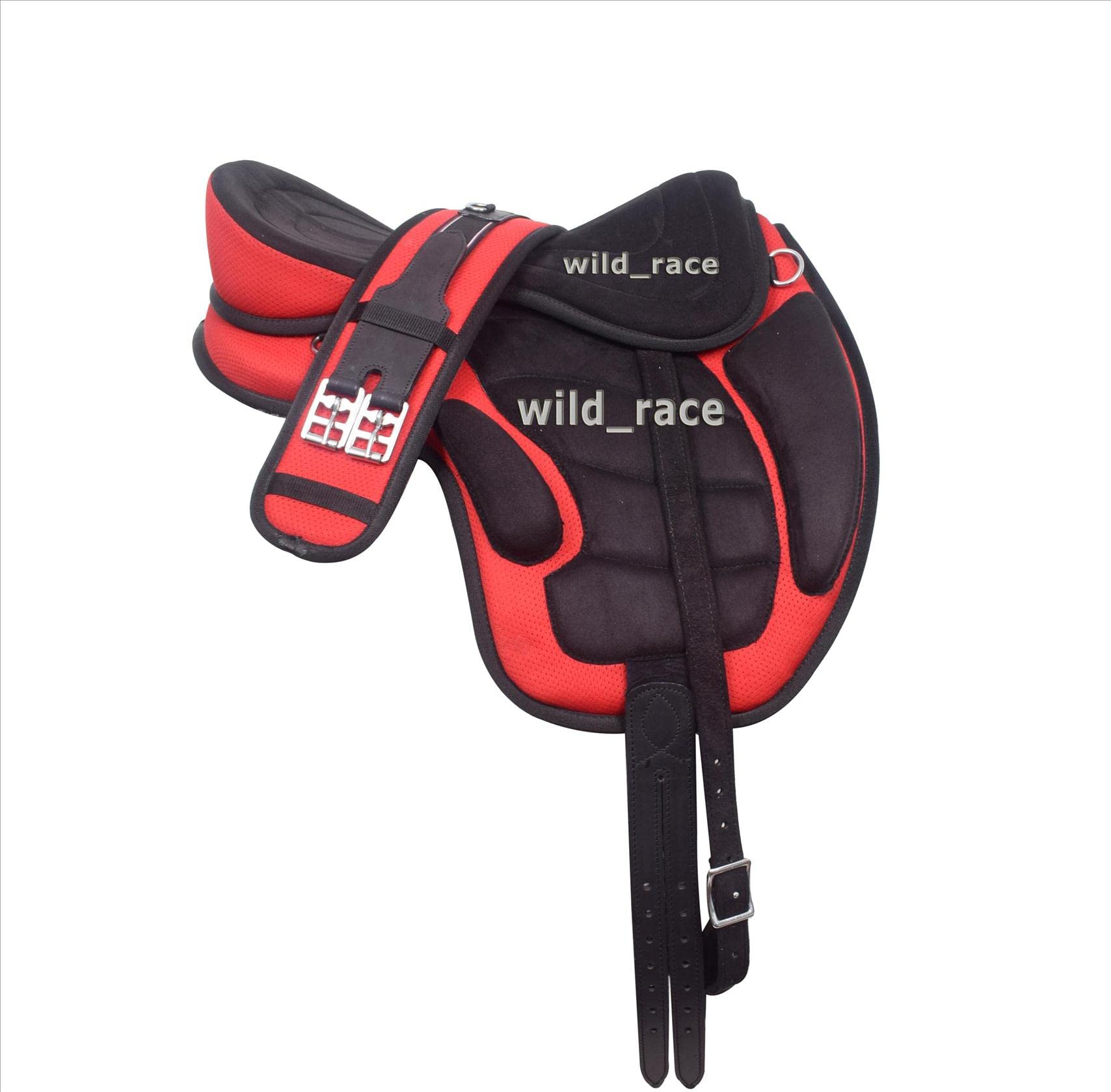 WILD RACE Freemax Treeless Saddle, Available in 13 Colors 9 Sizes (14", Red) โ image 1