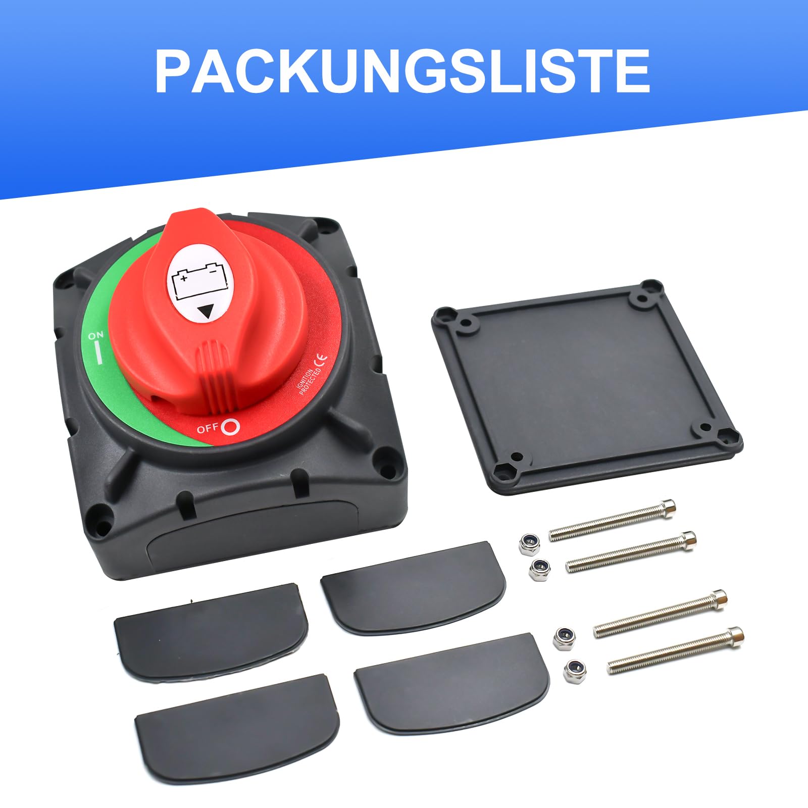 Batterie Trennschalter 12-48V, 600A Batterietrennschalter, IP68 Wasserdicht für Boot Motorrad Yacht Auto KFZ Bus RV UTV-Fahrzeug(ON/OFF High Current)
