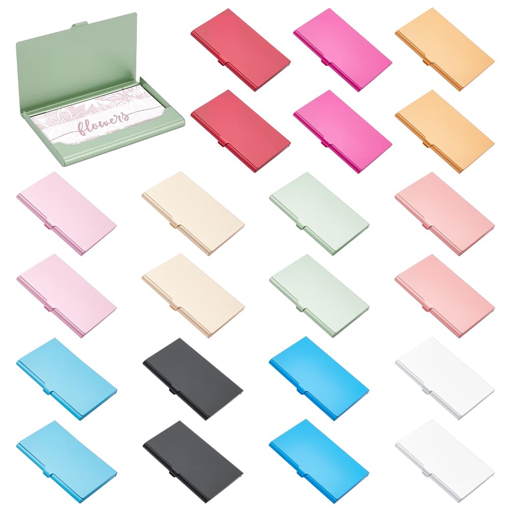 22Pcs Business Name Card Holder Case Aluminum Alloy Business Card Case Pocket Credit Cards Storage Box Professional Pocket