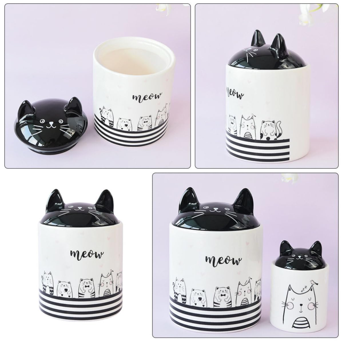 Barattolo in Ceramica a Forma di Gatto, per Tè e Caramelle