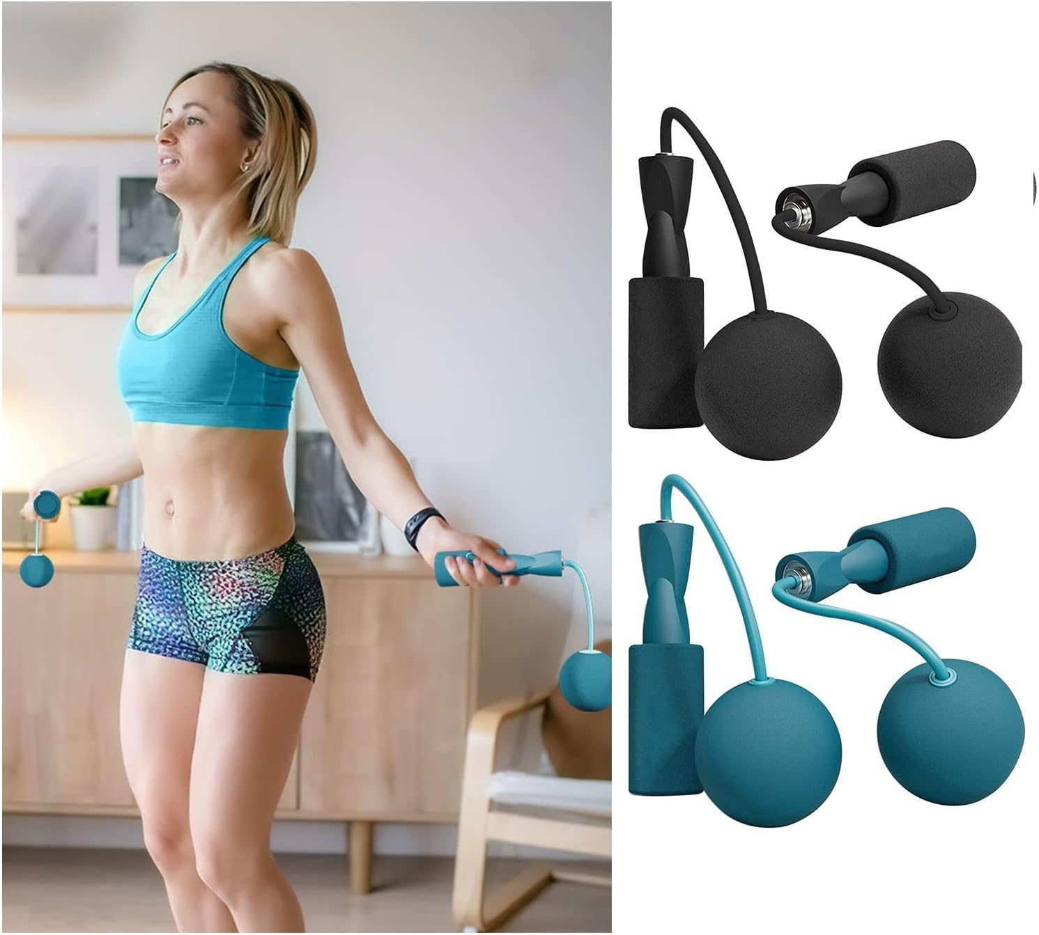 Weighted Ropeless Jump Rope set of 2, Training Ropeless