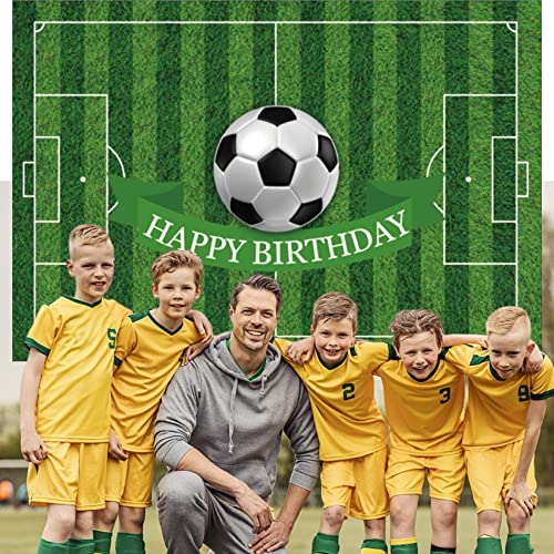 CSFOTO 5x3ft Soccer Backdrop Football Field Birthday Party Background for Photography Soccer Sport Bday Photo Wallpaper - Thumbnail 5