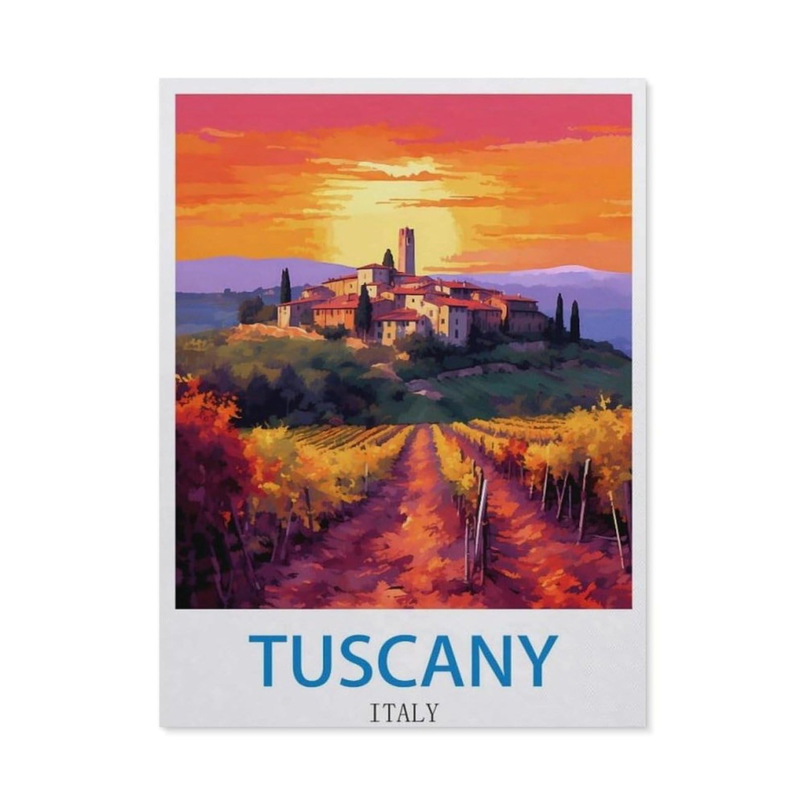 Tuscany Italy，Retro Metal Tin Sign Vintage Sign For Home Coffee Wall Decor(15x30cm）6x12 inch-EE63