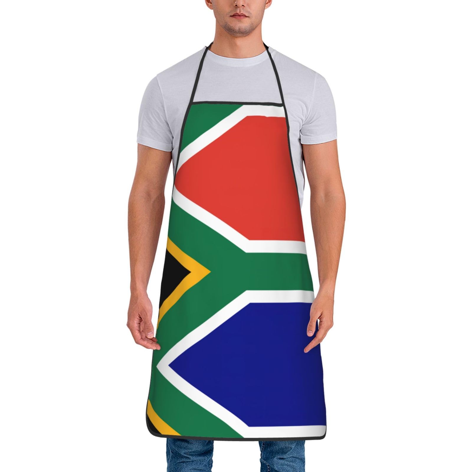 FSCEV South African Flag Adult Apron Professional Chef Apron Apron For Barbecue Cooking Versatile Smock
