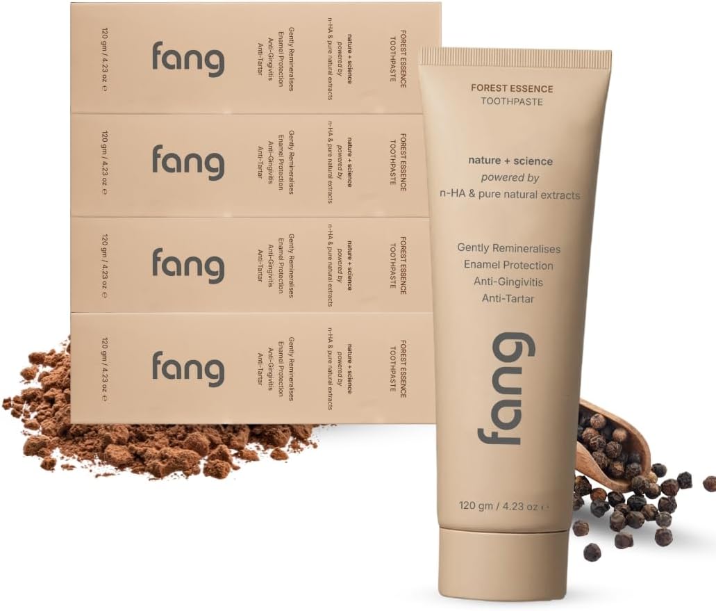 Fang Forest Essence |Fluoride Free Hydroxyapatite|Teeth Whitening|Heals Sensitive Teeth|Fights Cavities,Gum Diseases & Bad Breath|SLS & Chemical Free|Organic, Vegan (Forest Essence, 4)