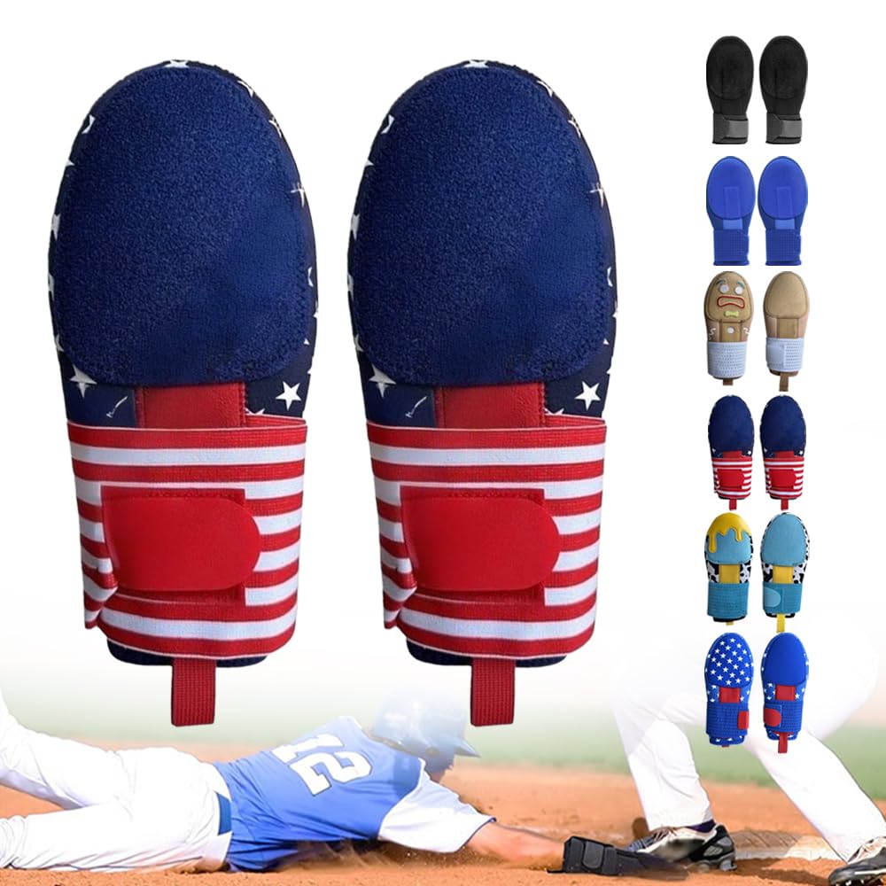 Baseball Sliding Mitt,2025 New Universal Right or Left Hand Softball Sliding Glove with Adjustable Compression Strap,Youth & Adult Baseball Hand Guard (Stripe, Youth)