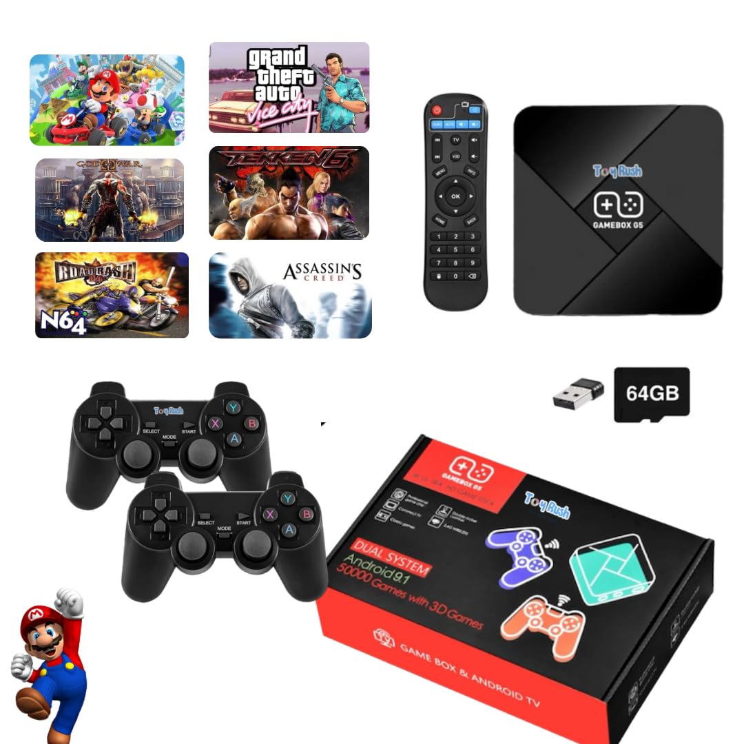 Toy Rush 2 in 1 Video Game for Tv Gaming 42+ Emulators PSP,PS1,N64 30k+ Games,GTA,NBA,PES,Tekken 6,Screen Mirroring All in One Gaming Device (B0DGYJ7BWN) Amazon Price History, Amazon Price Tracker