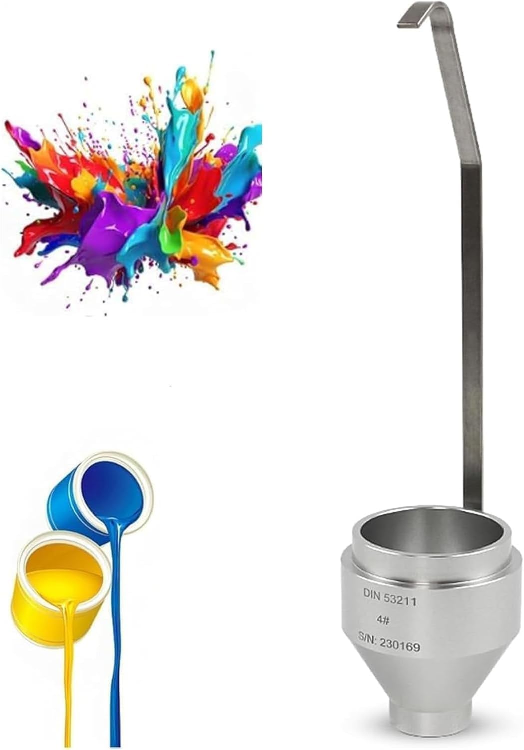 Viscosity Cup - Stainless Steel 100ml Immersion Cup with Flow Nozzle for Paints and Coatings, Portable Tool for Accurate Viscosity Measurement
