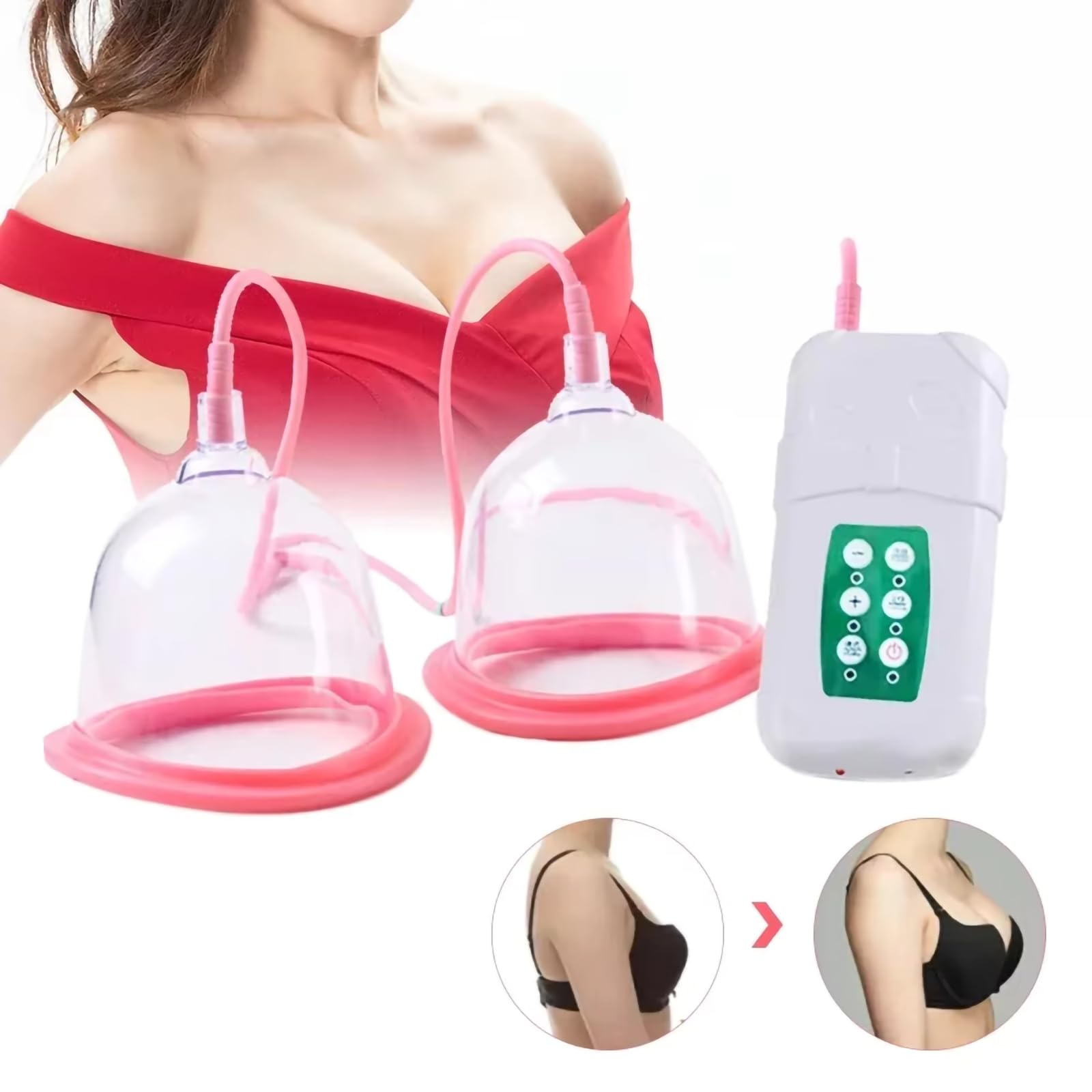 Ensembles de thérapie par ventouses sous Vide, Pompe électrique pour l'augmentation Mammaire, Massage de la Silhouette, Chargement USB, pour Une Poitrine Droite et élastique,D