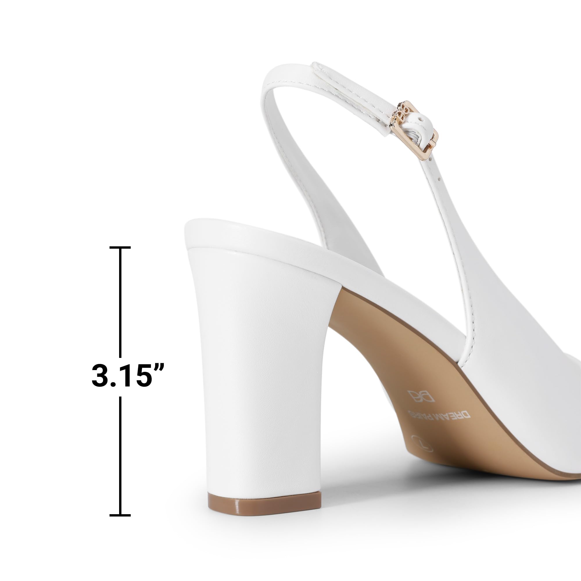 DREAM PAIRS Escarpins Femme Slingback Bout Pointu Talon Carré Chaussures à Talon Bloc Confortables Bureau