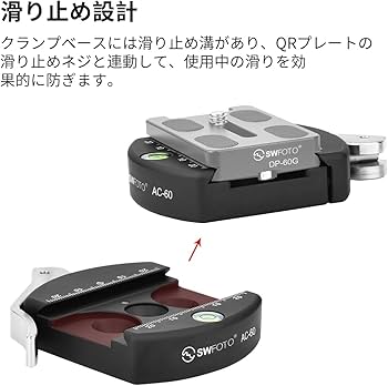 Amazon | SWFOTO AC-60 60mm クイックリリースクランプ アルカスイス