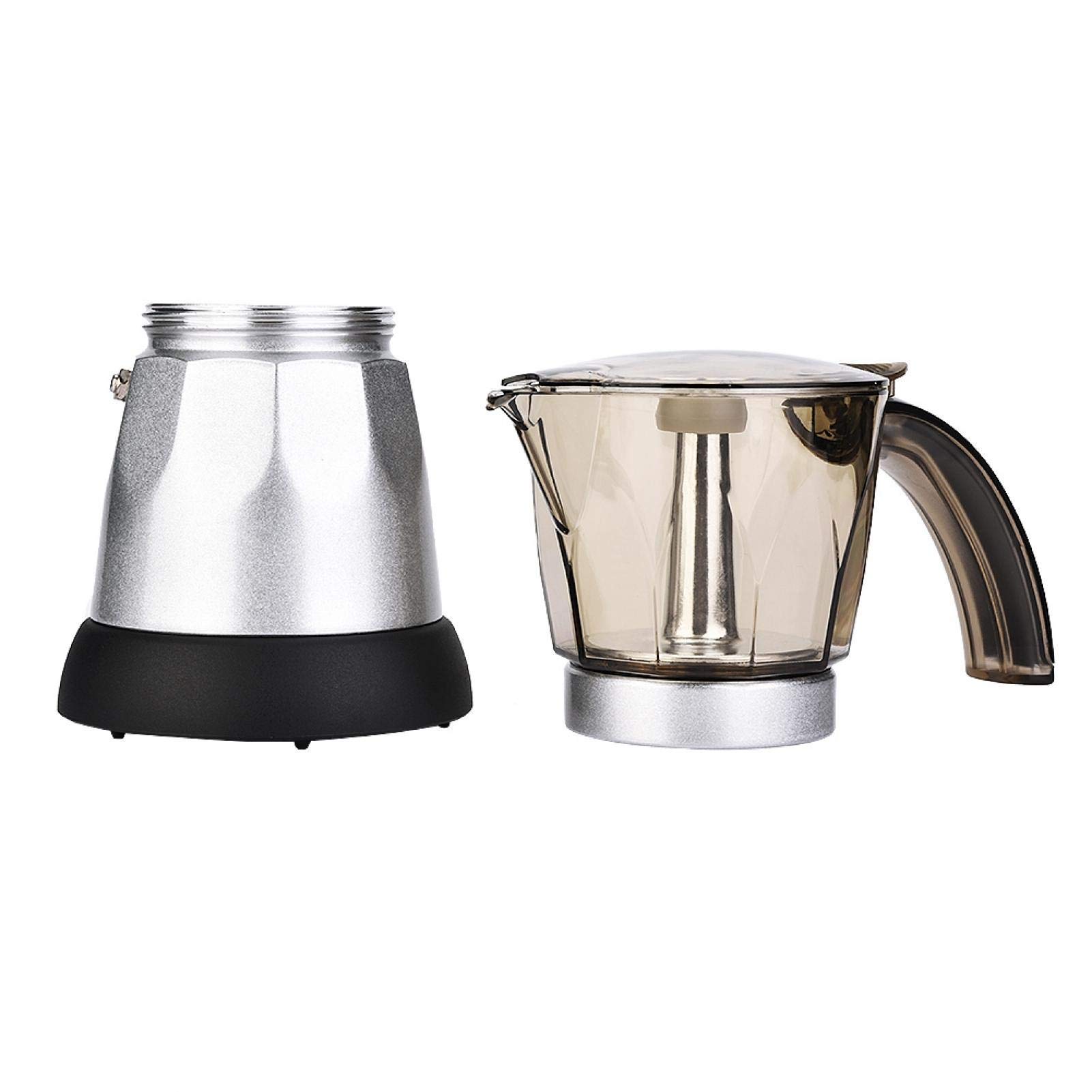Pot Moka Électrique de Grande Capacité 220V Machine à Expresso Percolateur Classique Café et Thé pour Lave-vaisselle 300ml Argent