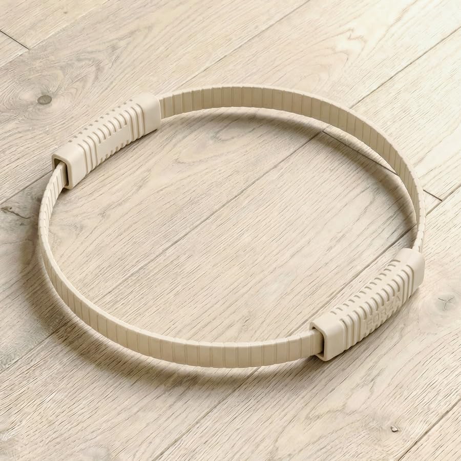 FORZA Pilates Exercise Ring 34cm – Premium Silicone Resistance Ring with Ergonomic Pads for Core Strength, Toning, Yoga, Pilates & Rehabilitation (Beige)