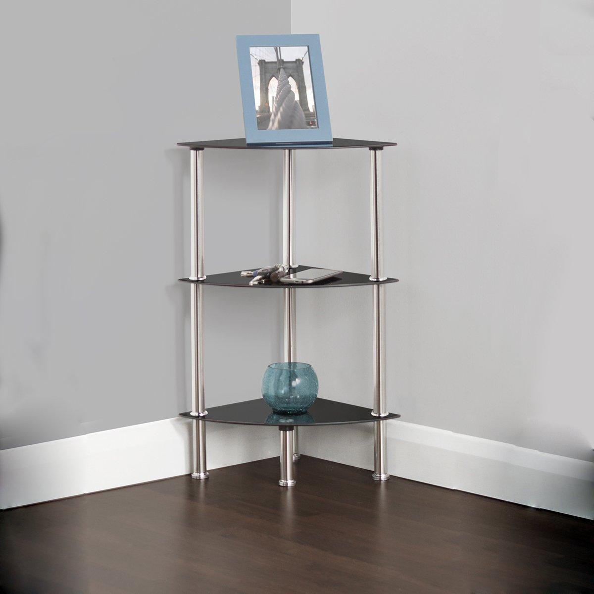 KING Moderno scaffale ad Angolo mensola Bagno Rack Storage System vetrina