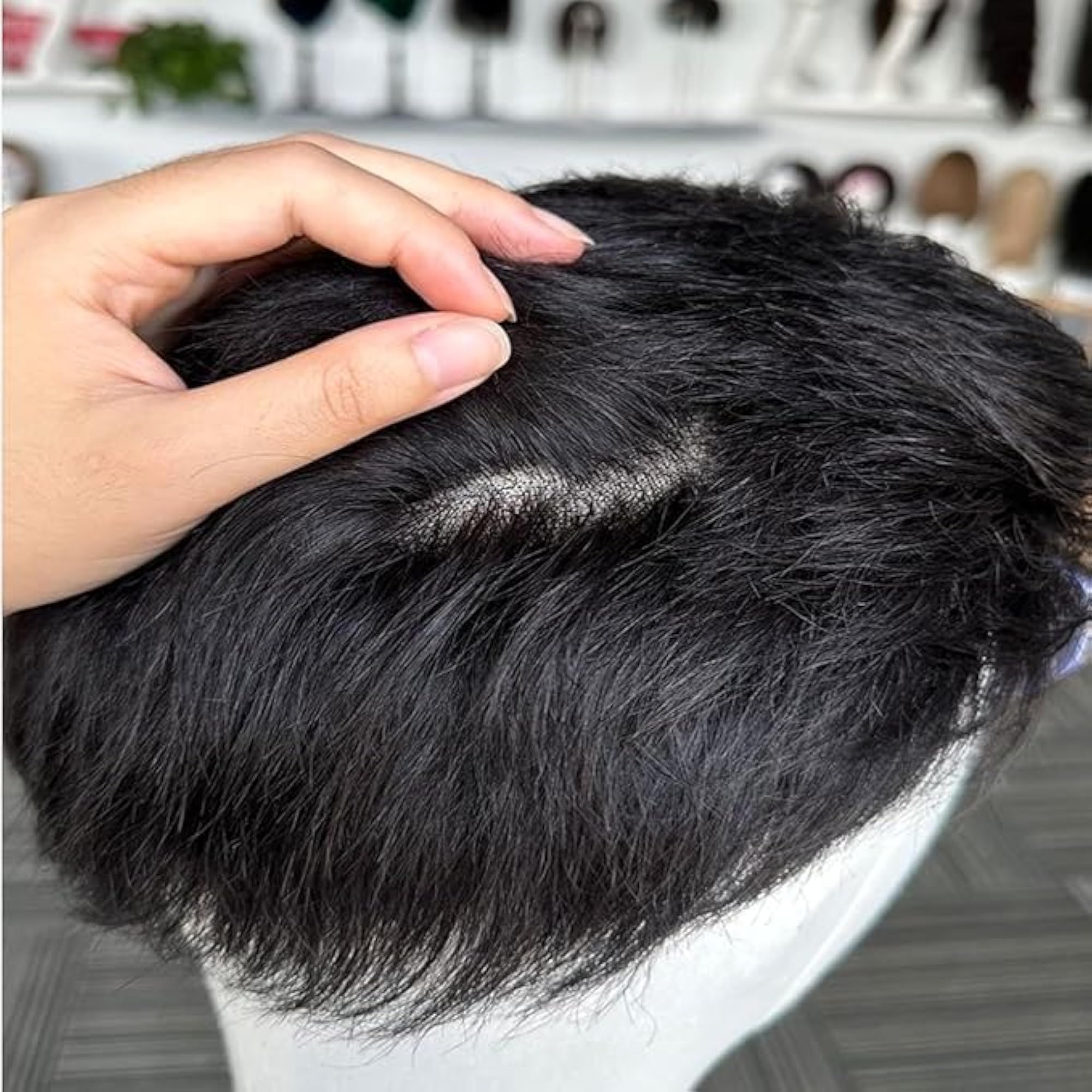 Men's Q6 Hair Patch, 100% Human Hair Toupee