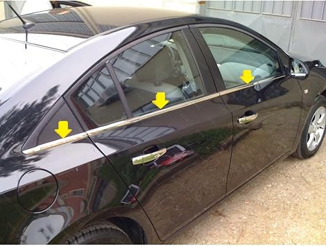 EBAL OTO AKSESUAR Krom Cam  tas  6 Par a 2009  zeri Paslanmaz  elik Chevrolet Cruze Sedan ile uyumlu