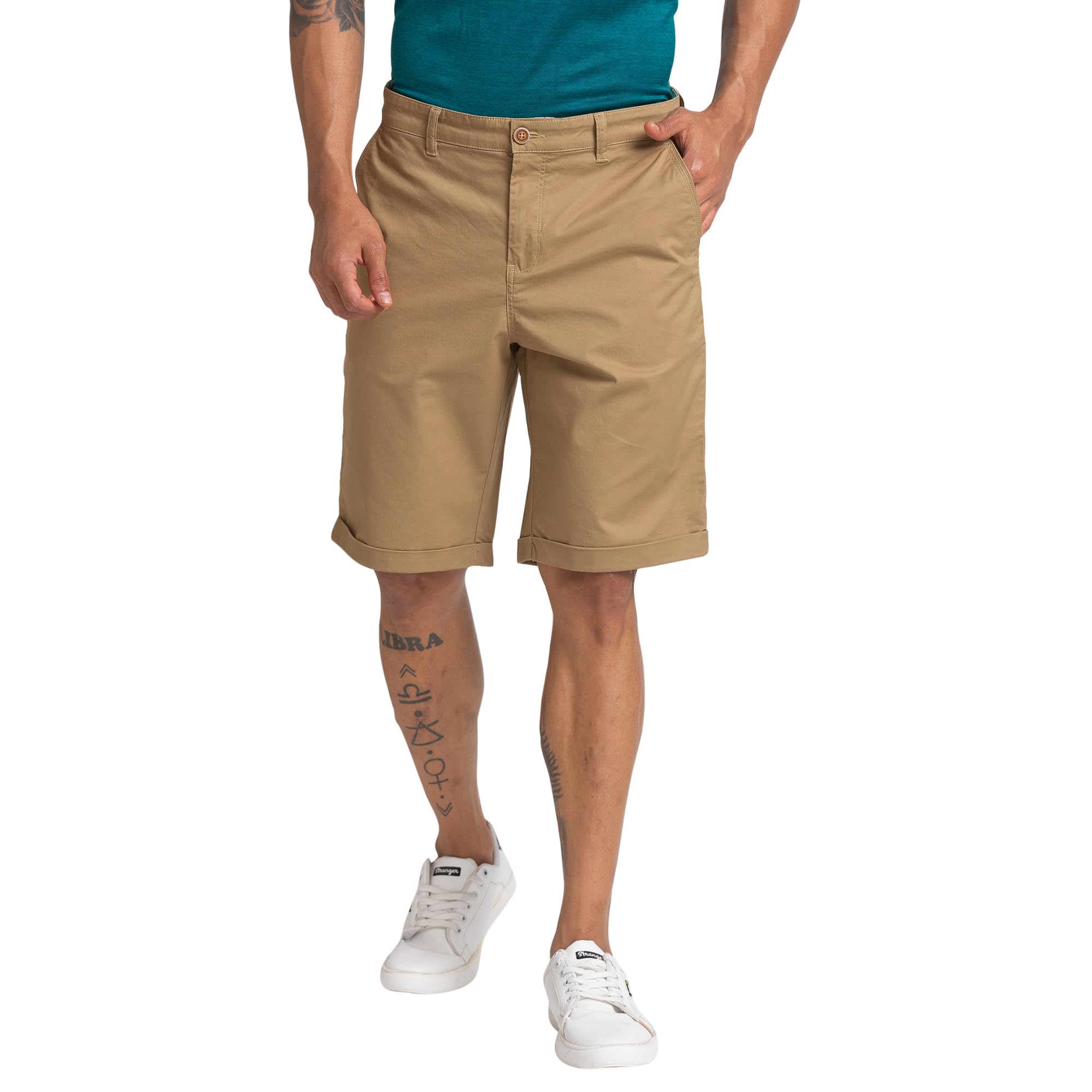 Parx Regular Fit Medium Khaki Shorts for Men : Amazon.in: Clothing